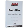 JAM Paper Matte Colored 8.5 x 14 Copy Paper, 28 lbs., Baby Blue, 50 Sheets/Pack (76329463)