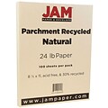 JAM Paper 8.5 x 11 Parchment Colored Paper, 24 lbs., 100 Sheets/Pack (96600600)