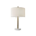 Adesso Avenue Table Lamp, Antique Brass/White (4058-21)