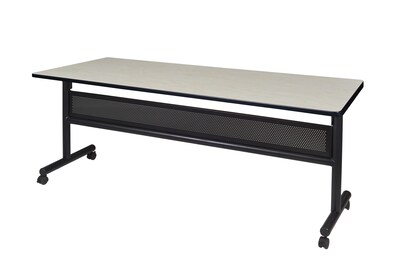 Regency Kobe Flip Top with Modesty Panel 72 x 24 Metal and Wood Training Table, Maple (MKFTM7224PL