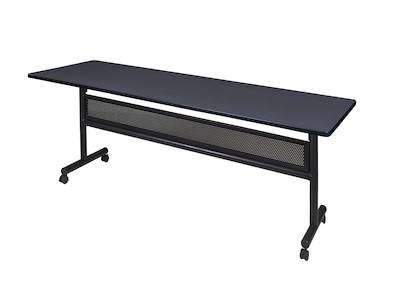 Regency Kobe Flip Top with Modesty Panel 84 x 24 Metal and Wood Training Table, Grey (MKFTM8424GY)