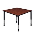 Regency Height Adjustable Kee 42 Square Classroom Table, Cherry (TB4242CHAPBK)
