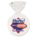 Hefty® 8 3/4 Dia Round Super Strong Paper Dinnerware-Plate, White, 100/Pack