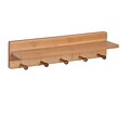 Honey Can Do Wall Shelf with 5 Pegs, Natural (SHF-04400)