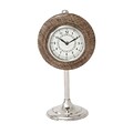 Benzara  Metal Wood Table Clock - 7 in. W (BNZ13496)