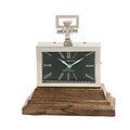 Benzara  Flabbergasting Steel Wood Table Clock (BNZ9512)