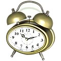 Maples Clock  Oval Double Bell Table Alarm Clock - Gold (MPLS100)