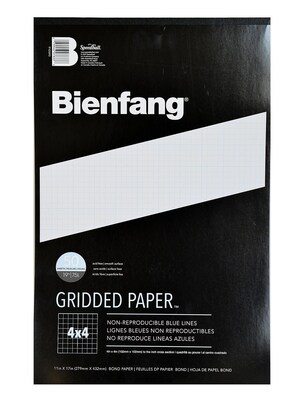 Bienfang Gridded Paper 4 X 4 11 In. X 17 In. Pad Of 50 [Pack Of 2] (2PK-910593)