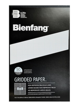 Bienfang Gridded Paper 8 X 8 11 In. X 17 In. Pad Of 50 (910594)