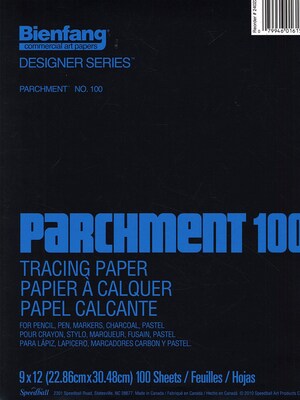 Bienfang Parchment 100 Tracing Paper 9 In. X 12 In. Pad Of 100 Sheets (240221)