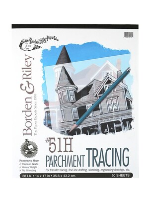 Borden  And  Riley #51H Parchment Tracing Paper 14 In. X 17 In. Pad Of 50 (51HP141750)