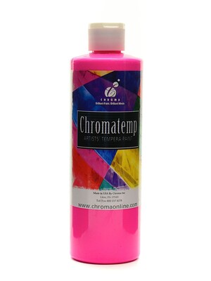 Chroma Inc. Chromatemp Artists Tempera Paint Fluorescent Pink (Violet) 16.9 Oz. [Pack Of 3] (3PK-24