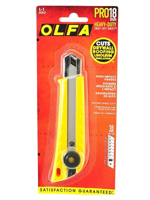 Olfa Utility Cutter Heavy Duty Cutter With Blade L-1 Each [Pack Of 2] (2PK-5003)