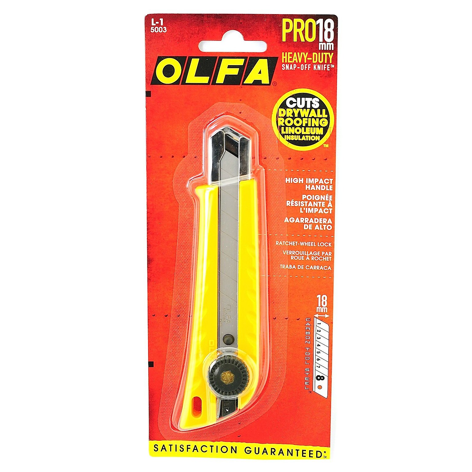 Olfa Utility Cutter Heavy Duty Cutter With Blade L-1 Each [Pack Of 2] (2PK-5003)