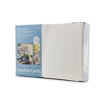 Strathmore Blank Greeting Cards With Envelopes, Flourescent White, 50/Pack (14592)