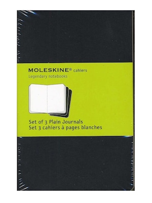 Moleskine Cahier Pocket Journal, 3.5 x 5.5, Black, 64 Pages, 3/Pack (43180-PK3)