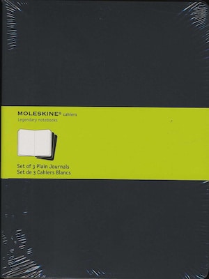 Moleskine Cahier Journal, 7.5 x 9.75, Black, 120 Pages, 3/Pack (43183-PK3)