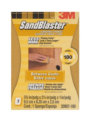 3M Sandblaster Sanding Pads Or Standing Sponges 180 Grit Sanding Sponge [Pack Of 4] (4PK-20907-180)