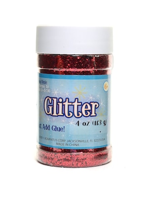 Advantus Corp Glitter Red 4 Oz. Shaker Bottle [Pack Of 6] (6PK-SUL51124)