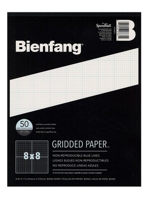 Bienfang Gridded Paper 8 X 8 8 1/2 In. X 11 In. Pad Of 50 [Pack Of 3] (3PK-910591)