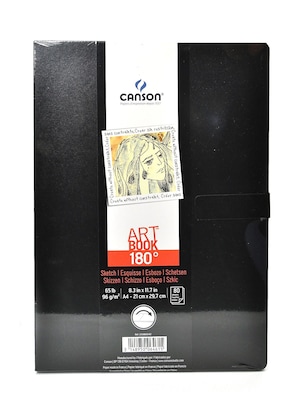 Canson 180 Degree Hardbound Sketch Books, 8-3/10 x 11-7/10, 80 Sheets (200006461)