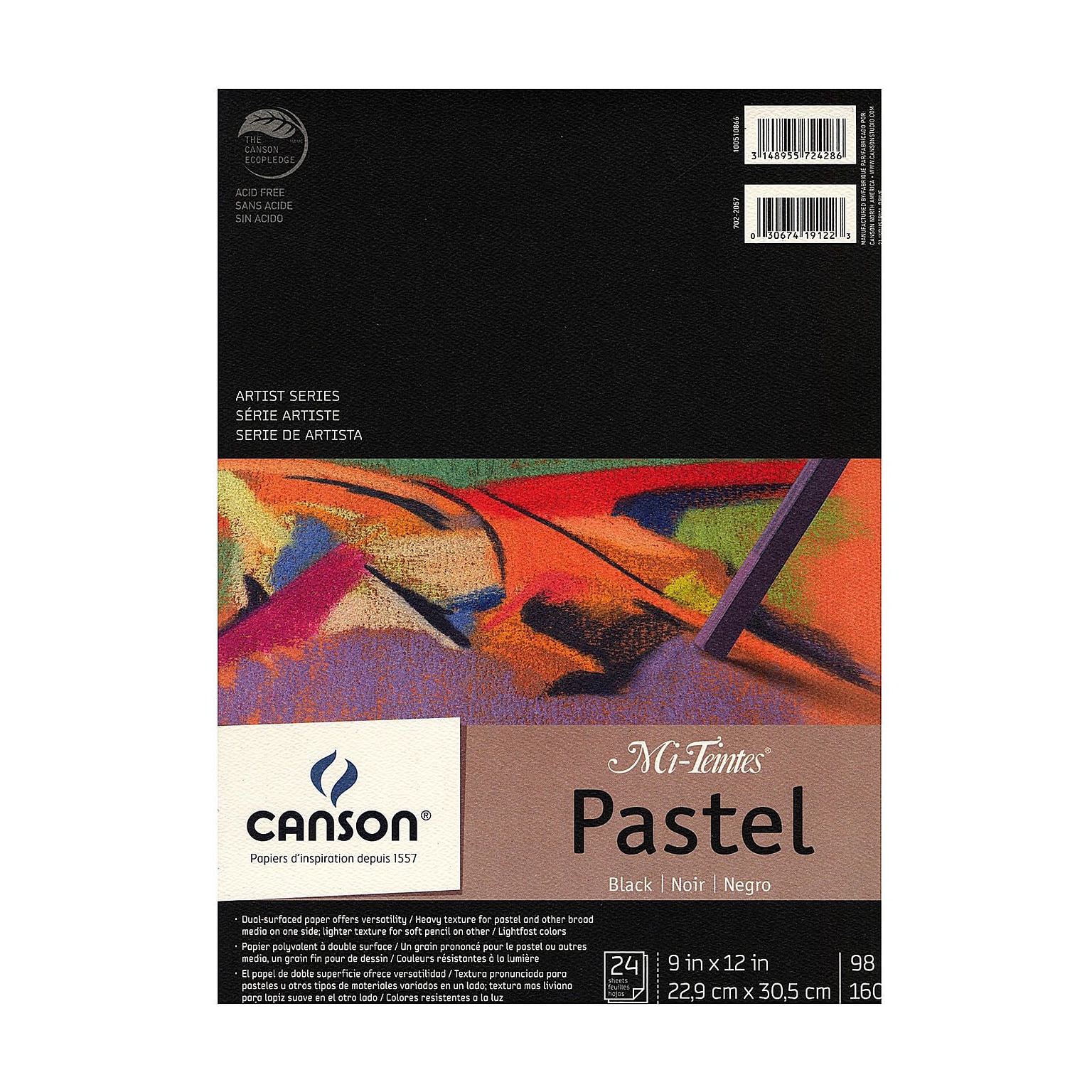 Canson Mi-Teintes Black Pad, 9 In. x 12 In. (100510866)