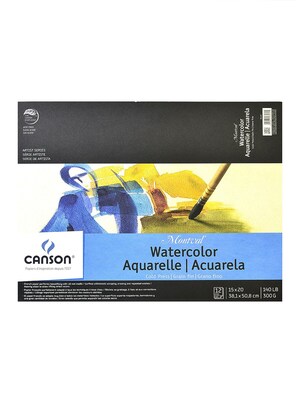 Canson Montval Watercolor Paper, 15 In. x 20 In., Pad Of 12 140 Lb. Cold Press (100511053)