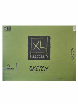 Canson XL Recycled Sketch Pads, 18 In. x 24 In., Pad Of 100 Sheets, Fold-Over (100510925)