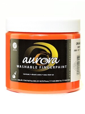 Chroma Inc. Aurora Washable Finger Paint Orange [Pack Of 4] (4PK-11604)