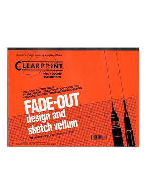 Clearprint Fade-Out Design And Sketch Vellum, Isometric 8 1/2 x 11 (10005410)