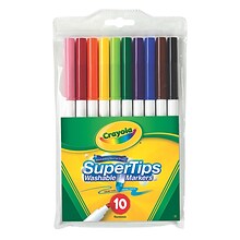 Crayola Washable Super Tip Fineline Markers, Assorted, Set of 10, Pack Of 12, (12PK-58-8610)