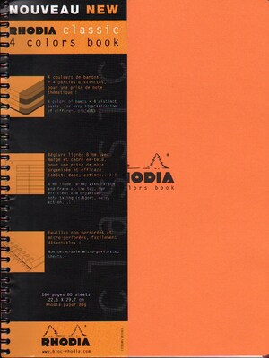 Rhodia Professional Notebooks, 8.25 x 11.75, Wide Ruled, 80 Sheets, Orange (92624)
