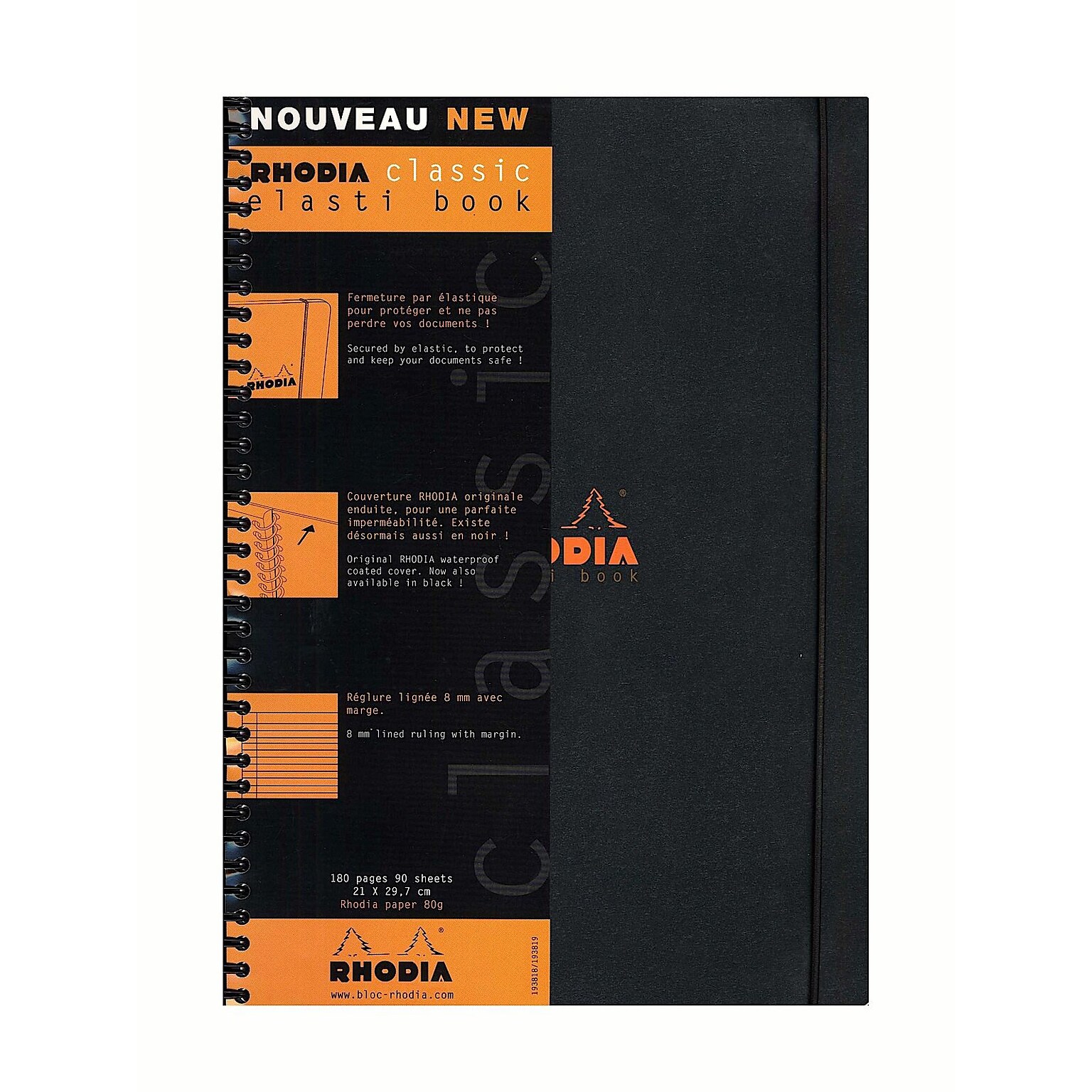 Rhodia Professional Notebooks, 8.25 x 11.75, Wide Ruled, 90 Sheets, Black (92614)