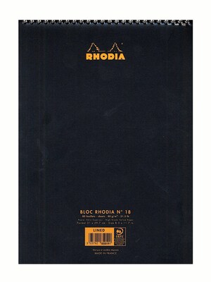 Rhodia Wirebound Notebooks Ruled 8 1/4 In. X 12 1/2 In. Black (185019)