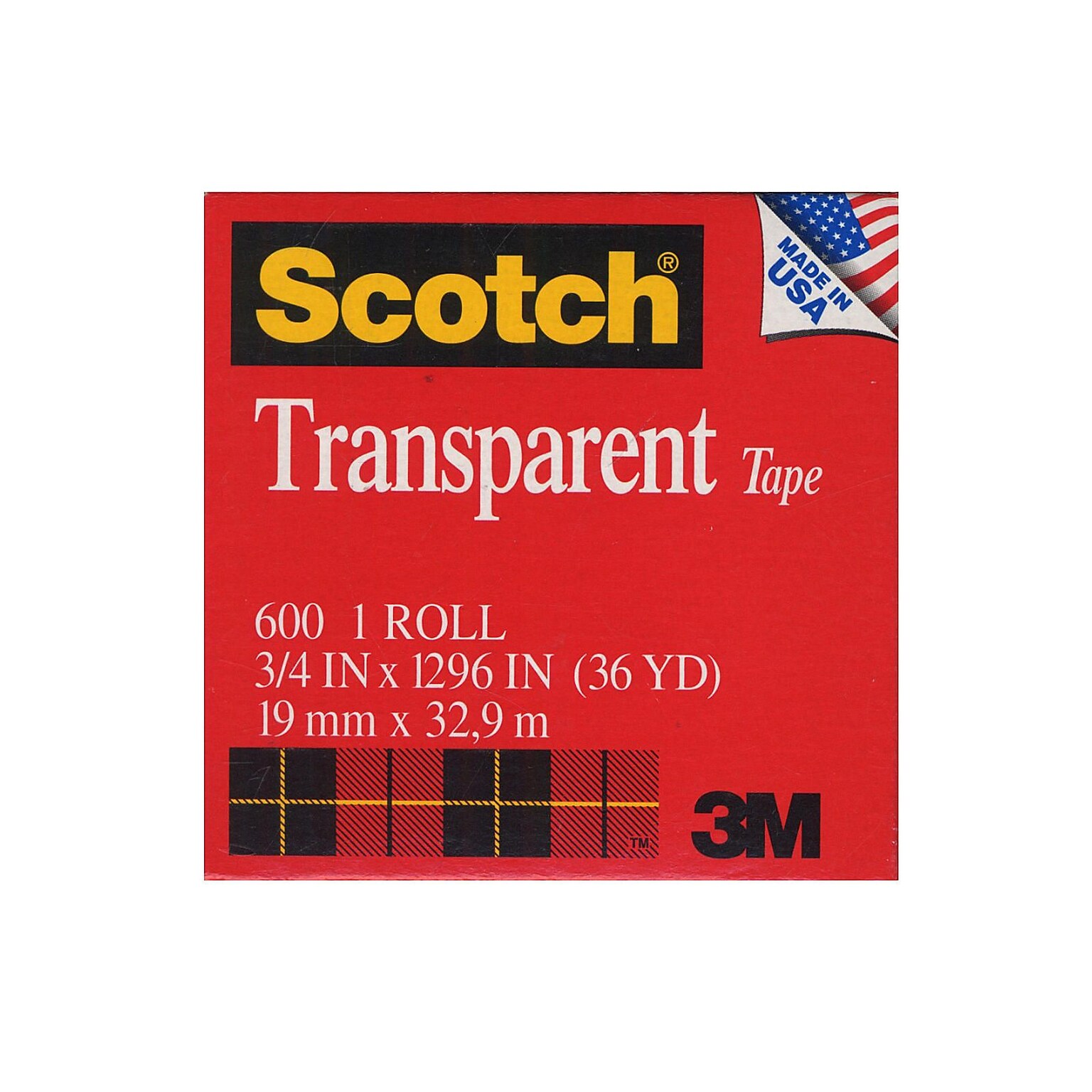 Scotch Transparent Tape Refill, 3/4 x 36 yds., 6 Rolls (6PK-6003436)
