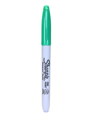 Sharpie Permanent Markers, Fine Tip, Green, 24/Pack (13048-PK24)