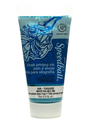 Speedball Block Printing Water Soluble Ink Turquoise 2.5 Oz. [Pack Of 2] (2PK-3509)