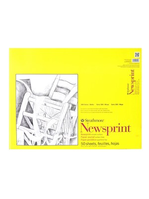 Strathmore 300 Series Newsprint Paper Pads Smooth 50 Sheets 18 In. X 24 In. [Pack Of 2] (2PK-307-18-