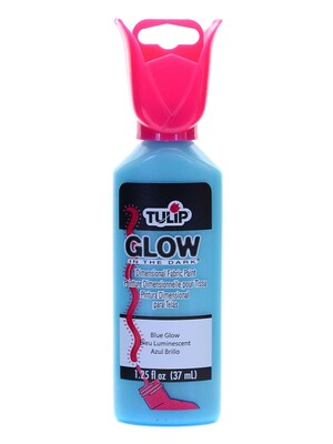 Tulip Glow In The Dark Dimensional Fabric Paint Blue 1 1/4 Oz. [Pack Of 6] (6PK-29014)