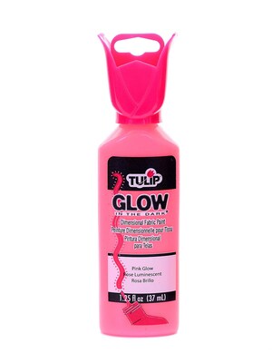 Tulip Glow In The Dark Dimensional Fabric Paint Pink 1 1/4 Oz. [Pack Of 6] (6PK-29018)