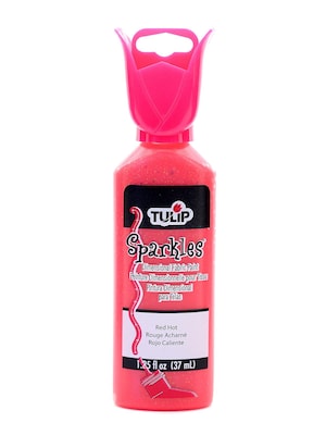 Tulip Sparkle Dimensional Fabric Paint Red Hot 1 1/4 Oz. [Pack Of 6] (6PK-20940)