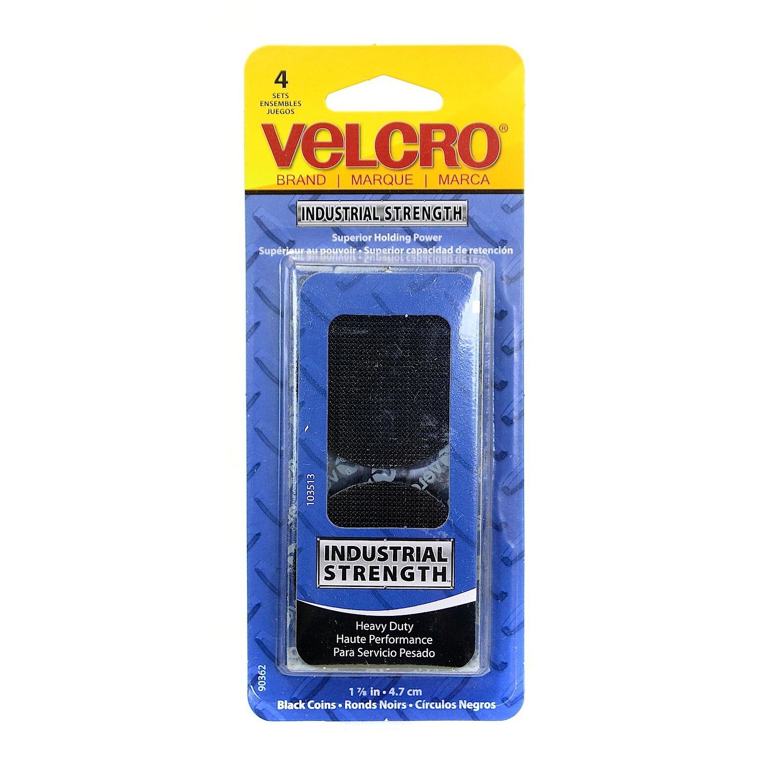 Velcro Industrial Strength Fastener 1 7/8 In. Black Coin Shape Set Of 4 [Pack Of 6] (6PK-90362)