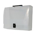 JAM Paper® Plastic Portfolio Briefcase with Handles, Wide, 12 3/4 x 9 1/2 x 3, Clear, Sold Individua