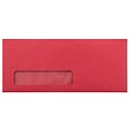 JAM Paper #10 Window Envelope, 4 1/8 x 9 1/2, Red, 25/Pack (1531052)
