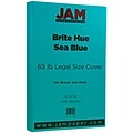 JAM Paper® 8 1/2 x 14 Legal Size Recycled Cardstock, Brite Hue Sea Blue, 50/Pack (16730935)