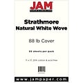 JAM Paper® 11 x 17 Tabloid Size Cardstock; Strathmore Natural White Wove 88lb, 50/Pack (17430341)