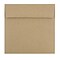 JAM Paper 6.5 x 6.5 Square Invitation Envelopes, Brown Kraft Paper Bag, 25/Pack (63131150)