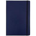 JAM Paper Hardcover Notebook with Elastic, Large Journal, 5 7/8 x 8 1/2, Blue, 100 Lined Sheets, Sold Individually (340526607)