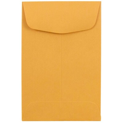 JAM Paper #4 Coin Envelope, 3 x 4 1/2, Brown Kraft, 50/Pack (356731206C)