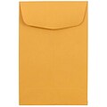 JAM Paper #4 Coin Envelope, 3 x 4 1/2, Brown Kraft, 50/Pack (356731206C)